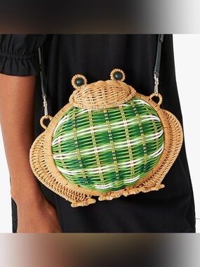 Kate Spade Hoppkins Wicker Frog Crossbody Limited Edition